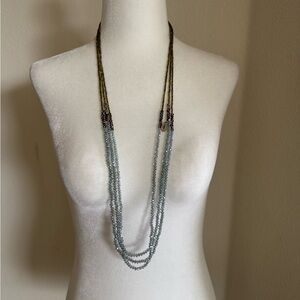 Lonna & Lilly Pavé Evil Eye Charm Beaded 36" Triple-Strand Necklace